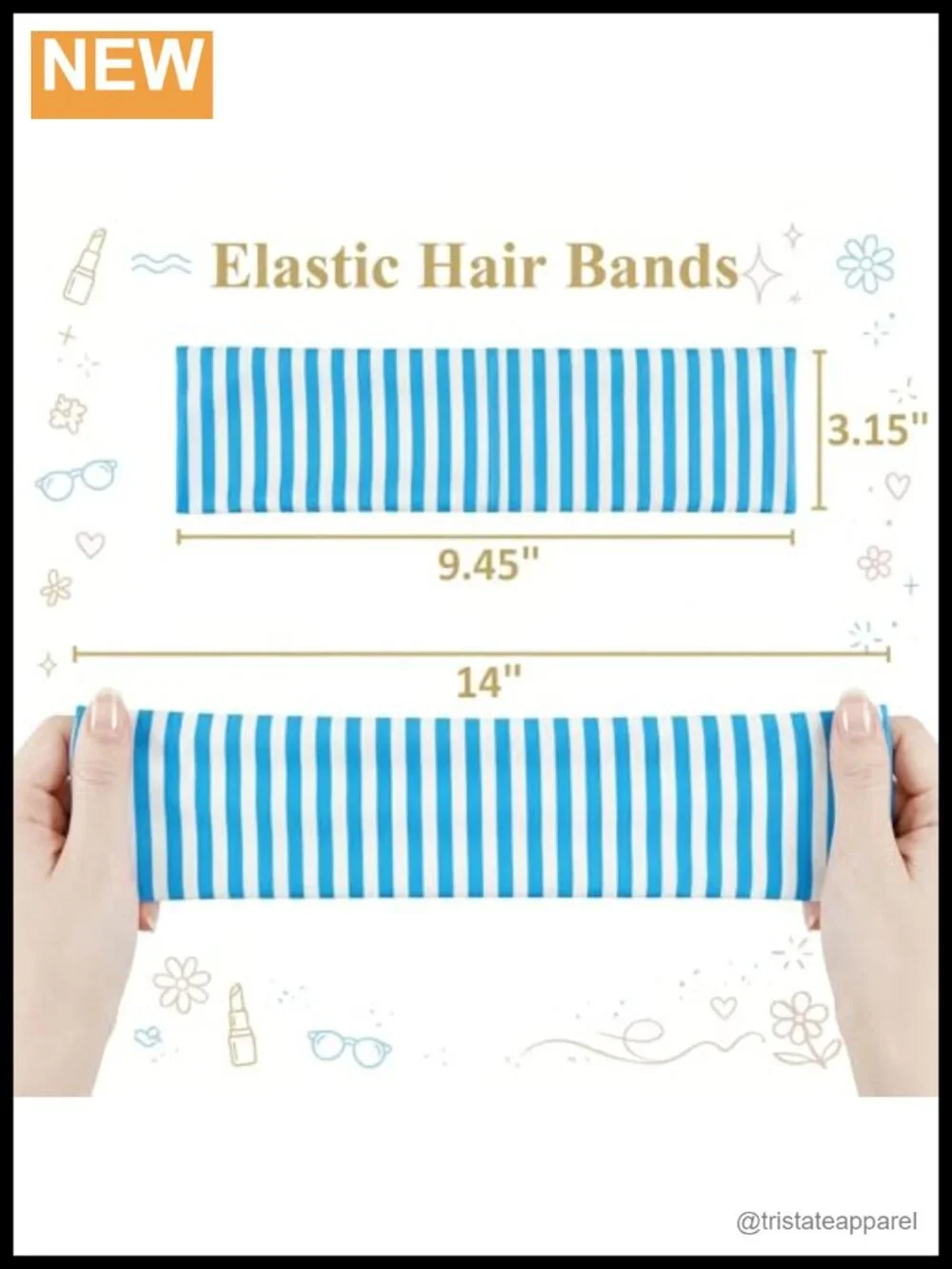 Wide Striped Headbands for Women Non Slip Yoga Sports Fashion